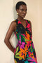 Joseph Ribkoff Silky Knit Tropical Print Wrap Dress-shopbody.com