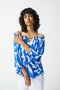 Joseph Ribkoff Georgette Abstract Print Off-the-Shoulder Top-shopbody.com