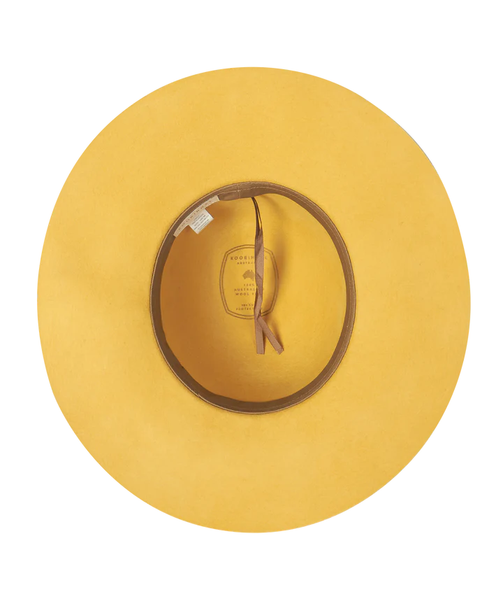 Mustard colored wide brim forever after hat made by Kooringal Kooringal | Accessories | Mustard Colored Wide Brim Forever  main image 3