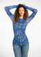 AMB Symphony Second Skin Raw Edge Top - Blue/Cashmere Blue-shopbody.com