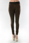 T-Party Mineral Wash Foldover Legging in Brown - Body & Soul Boutique