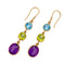 Charles Albert Alchemia - Multi Gemstone French Wire-Triple Earrings-shopbody.com