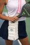 WanderFull White HydroBag® with Pickleball Embroidery and Striped Strap-shopbody.com