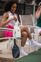 WanderFull White HydroBag® with Pickleball Embroidery and Striped Strap-shopbody.com