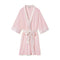 PJ Harlow Shala Rib Knit Kimono Robe With Satin Belt And Trim Blush - shopbody.com