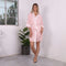 PJ Harlow Shala Rib Knit Kimono Robe With Satin Belt And Trim Blush - shopbody.com
