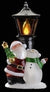 Roman 7"H Santa & Snowman By Lamp Post Night Light-shopbody.com