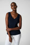 Joseph Ribkoff Double-V Tank - Midnight Blue-shopbody.com