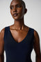 Joseph Ribkoff Double-V Tank - Midnight Blue-shopbody.com