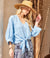 Karen Kane Blouson Sleeve Linen Tie-Front Top-shopbody.com