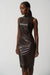 Joseph Ribkoff Sleeveless Faux-Leather Sheath Dress-shopbody.com