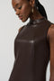 Joseph Ribkoff Sleeveless Faux-Leather Sheath Dress-shopbody.com