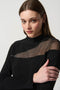 Joseph Ribkoff Silky Knit Top With Embellished Mesh Insert-shopbody.com