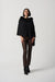 Joseph Ribkoff Sweater Knit Poncho With Faux Fur Crewneck- shopbody.com