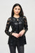 Joseph Ribkoff Laser-Cut Leatherette on Mesh Jacket-shopbody.com