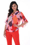 Frank Lyman Orange/Pink Abstract Print Top-shopbody.com