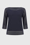 Joseph Ribkoff Knit Pullover Top With Mesh Detail-shopbody.com