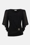 Joseph Ribkoff Silky Knit and Chiffon Fitted Top-shopbody.com