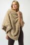 Joseph Ribkoff Faux Fur Textured Stripe Poncho-shopbody.com