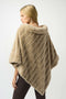 Joseph Ribkoff Faux Fur Textured Stripe Poncho-shopbody.com
