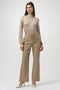Joseph Ribkoff Foiled Knit Mock Neck Fitted Top-shopbody.com