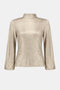 Joseph Ribkoff Foiled Knit Mock Neck Fitted Top-shopbody.com