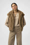 Joseph Ribkoff Chevron Faux Fur Mock Neck Vest - Mink-shopbody.com