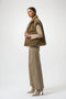 Joseph Ribkoff Chevron Faux Fur Mock Neck Vest - Mink-shopbody.com