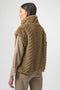 Joseph Ribkoff Chevron Faux Fur Mock Neck Vest - Mink-shopbody.com