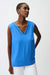 Joseph Ribkoff Rayon Jersey Sleeveless Straight Top With Sheer Trim-shopbody.com