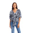 Karen Kane Flutter Sleeve Tie Front Top-shopbody.com