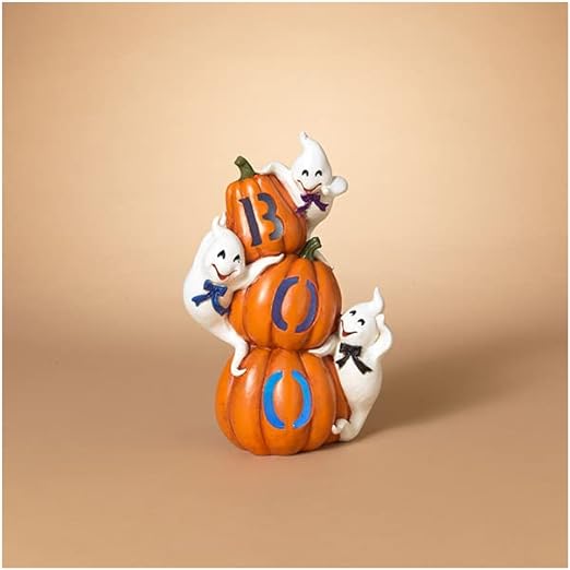Gerson Resin Halloween Ghost & Pumpkins