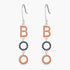 Amanda Blu Silver Black & Orange CZ BOO Earrings-shopbody.com