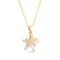 Amanda Blu Gold CZ & MOP Double Starfish Necklace-shopbody.com