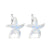 Amanda Blu Silver CZ Blue Starfish Hoop Earrings-shopbody.com