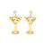 Amanda Blu Gold CZ Colorful Martini Earrings - shopbody.com
