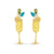 Amanda Blu Gold CZ Fluted Drinks Earrings-shopbody.com