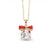 Amanda Blu Gold CZ Gift with Red Bow Necklace-shopbody.com