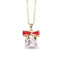 Amanda Blu Gold CZ Gift with Red Bow Necklace-shopbody.com