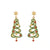 Amanda Blu Gold CZ Spiral Christmas Tree with Star Earrings-shopbody.com