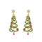 Amanda Blu Gold CZ Spiral Christmas Tree with Star Earrings-shopbody.com