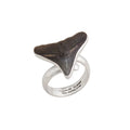 Charles Albert Sterling Silver Fossil Mini Shark Tooth Adjustable Ring -shopbody.com