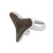 Charles Albert Sterling Silver Fossil Mini Shark Tooth Adjustable Ring -shopbody.com