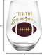 Slant Collections Jumbo Stemless Wine Glass, 30-Ounce, Tis the Season-shopbody.com