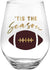 Slant Collections Jumbo Stemless Wine Glass, 30-Ounce, Tis the Season-shopbody.com