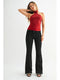 Just Black Denim Mid Rise Flare - Black -shopbody.com