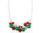 Periwinkle Red, Green, and Silver Jingle Bells Necklace-shopbody.com