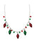 Periwinkle Red & Green Bulb & Jingle Bells Necklace-shopbody.com