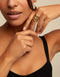 UNOde50 18K gold-plated multi effect ring with nail heads details-shopbody.com