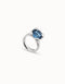 UNOde50 Sterling silver-plated ring with blue crystal-shopbody.com